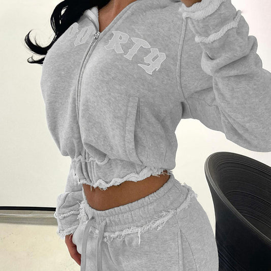 Waist-controlled Design High Top Sports Trousers Two-piece Set For Women