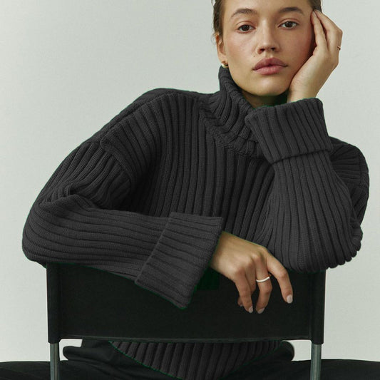 Turtleneck Sweater  Crop Style