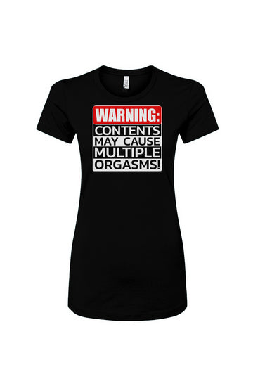 Warning Contents Women's Slim Fit Tee