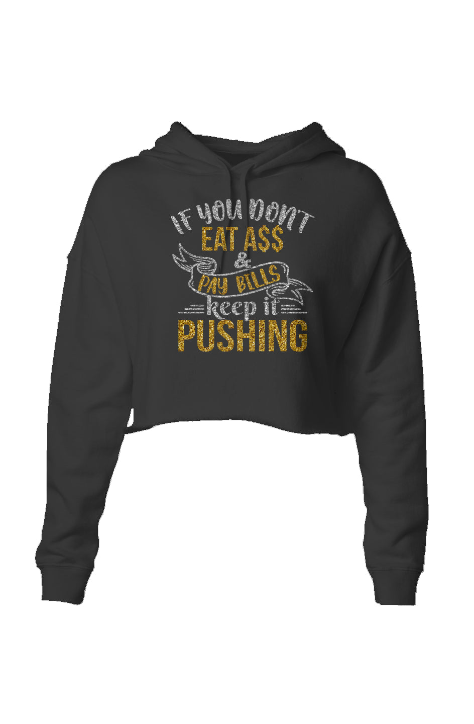 Keep It Pushing Lightweight Crop Hoodie