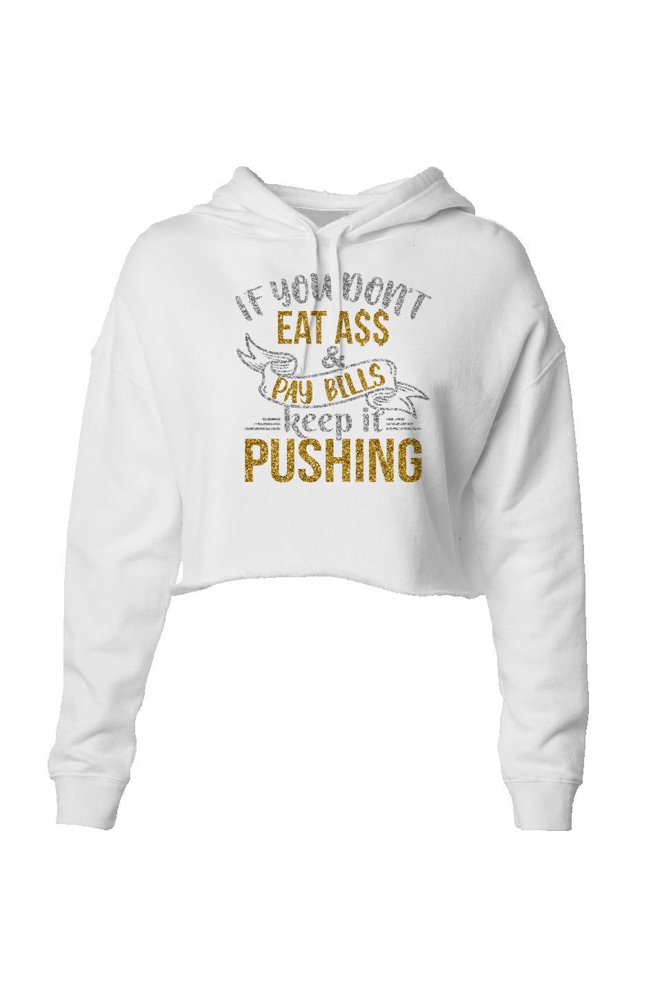 Keep It Pushing Lightweight Crop Hoodie