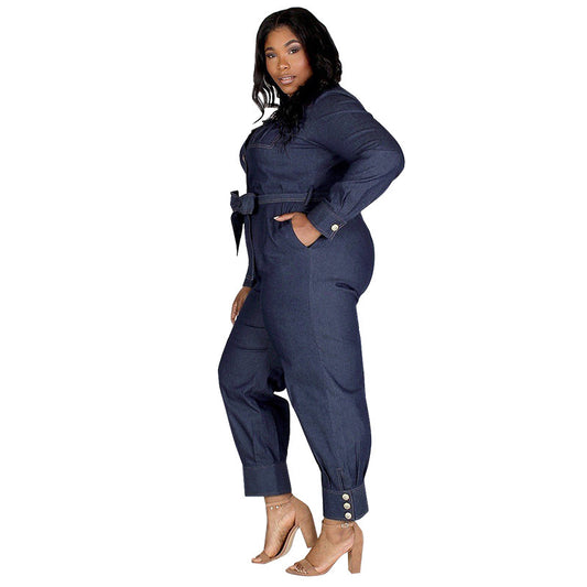 Women Denim Jumpsuit for Curvy Women