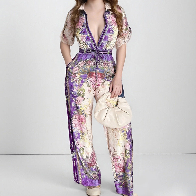 Classy Deep V-Neck Flirty Sleek Jumpsuit
