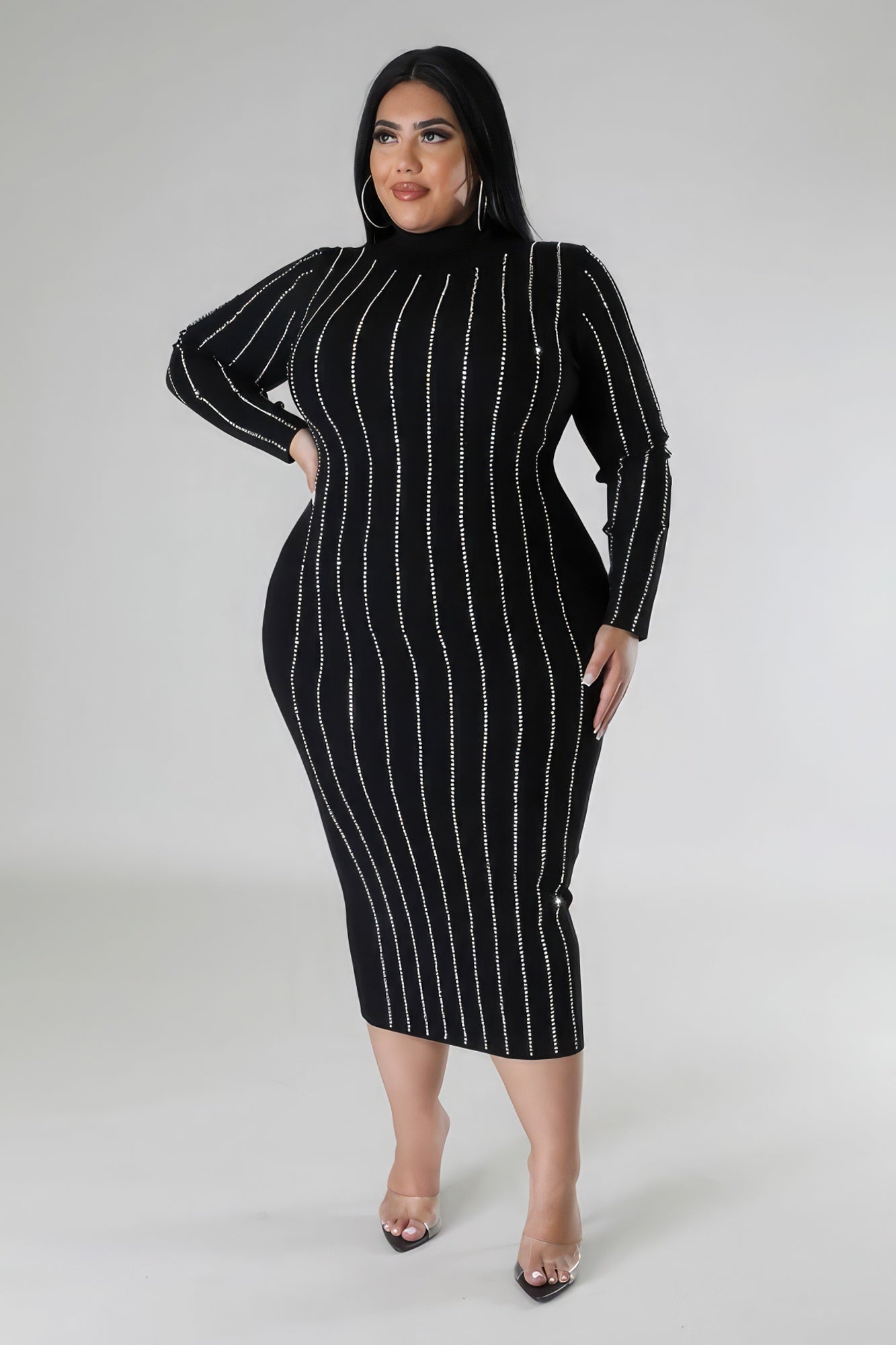 Black Turtle Neck Stretch Dress