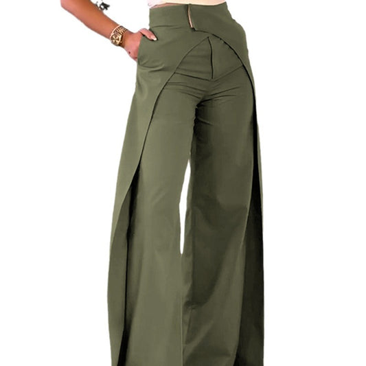 Cross-design Casual Wide-leg Pants