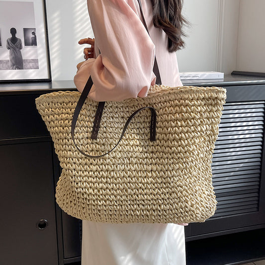 Large Stylish Woven Shoulder Bag