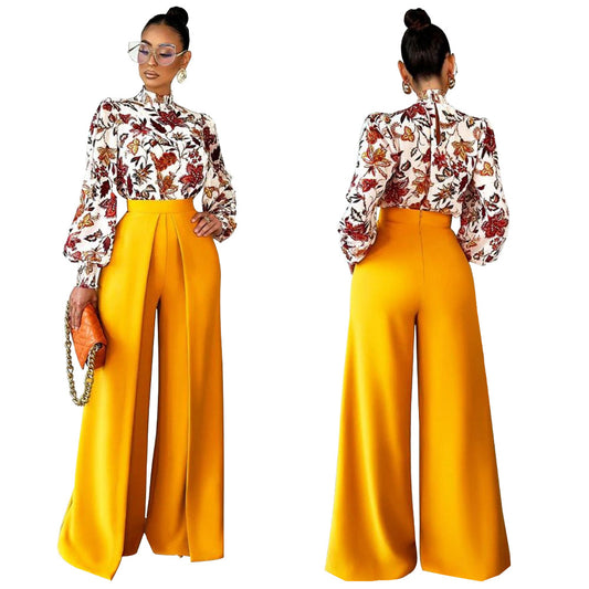 Wide-leg Casual High Waist Pants