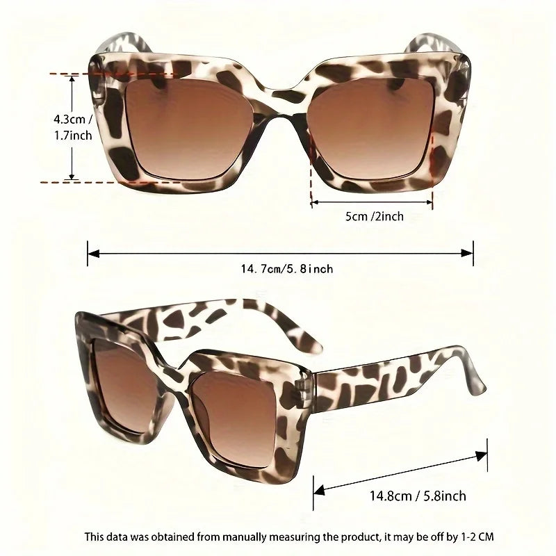 Leopard Retro Oversized  Glasses