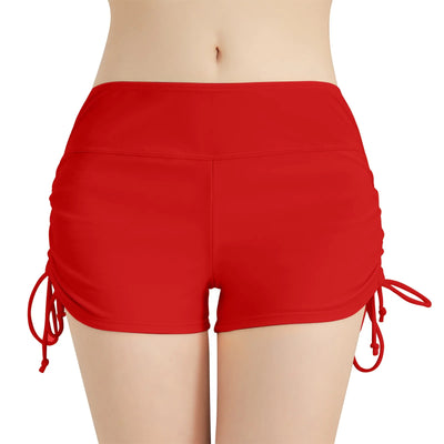Women Swimsuit Panties Swimwear Beach Shorts High Waist Sides Adjustable Drawstring Stretch Sports Bathing Suit Tankini Bottoms