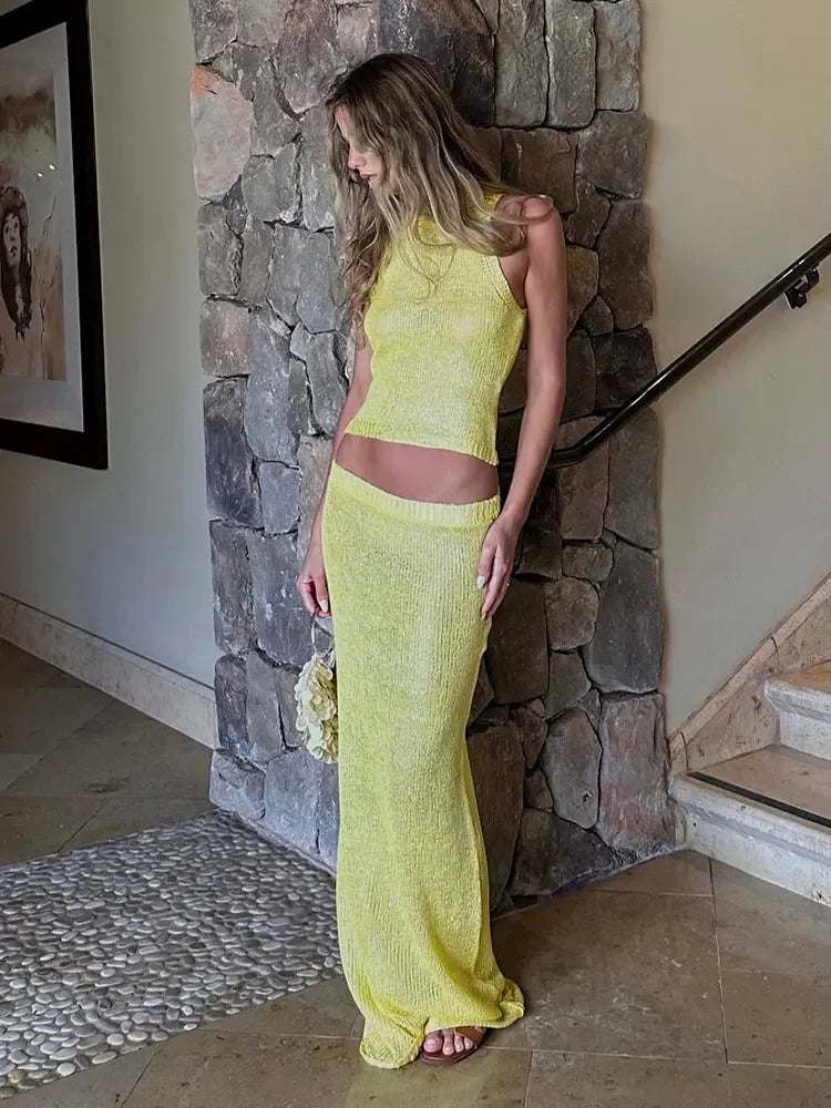 Sexy Knitted See Through Two-Piece