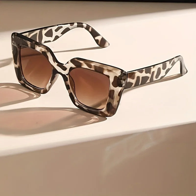 Leopard Retro Oversized  Glasses