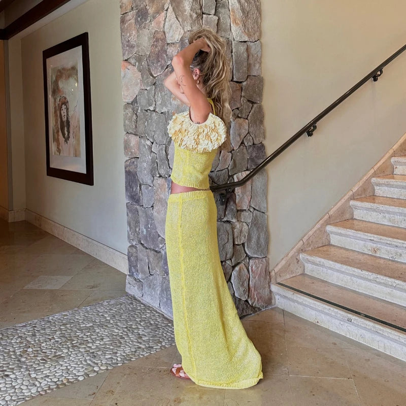 Sexy Knitted See Through Two-Piece