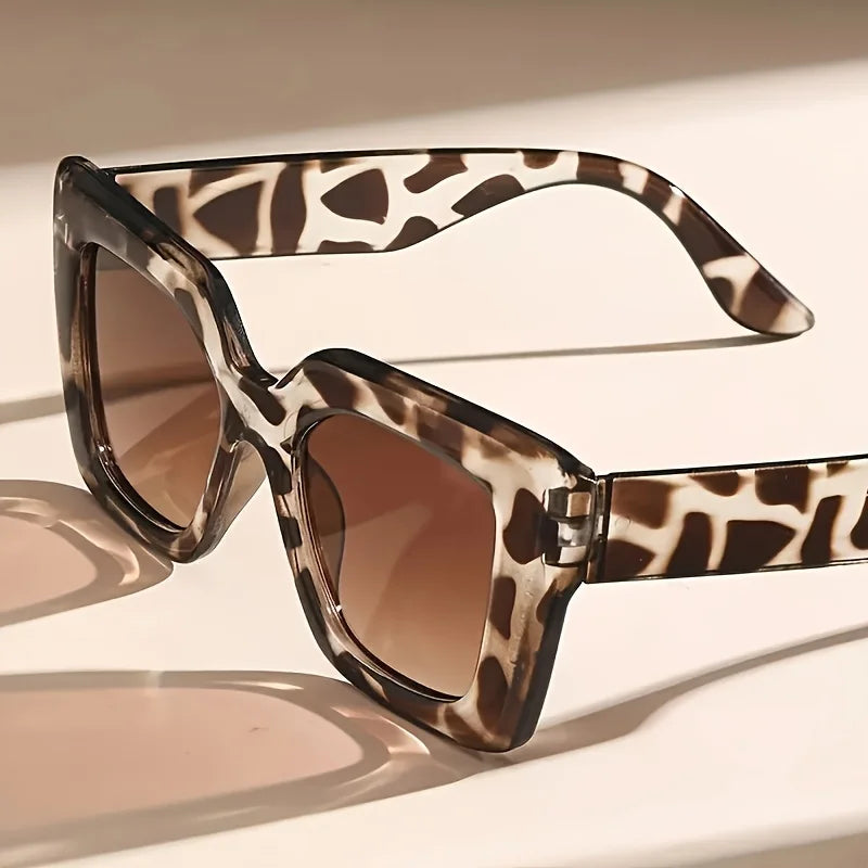 Leopard Retro Oversized  Glasses