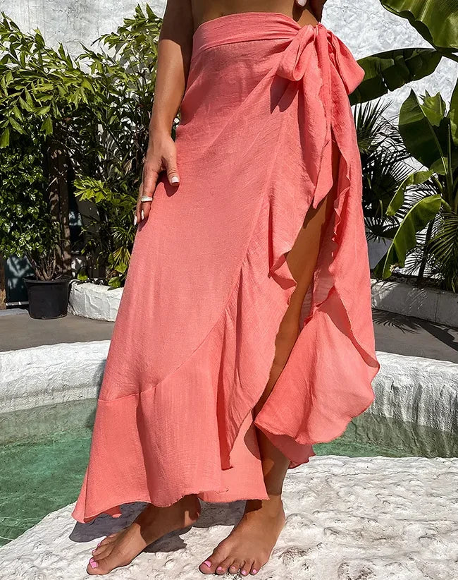 Classy High Split Sheer Cover Up