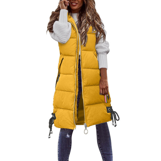 Women's Casual Mid-length Cotton Clothing Vest Coat