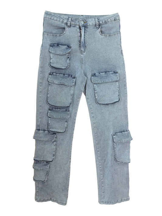 Women's Denim Cargo Style Jeans