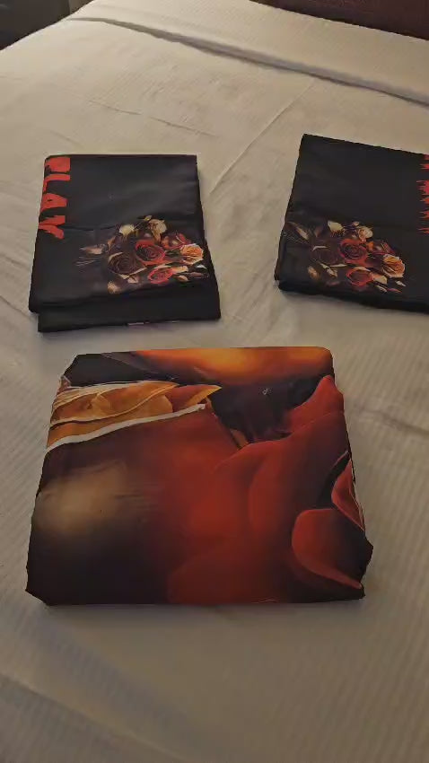 Rose 3PC Duvet Comforter Set